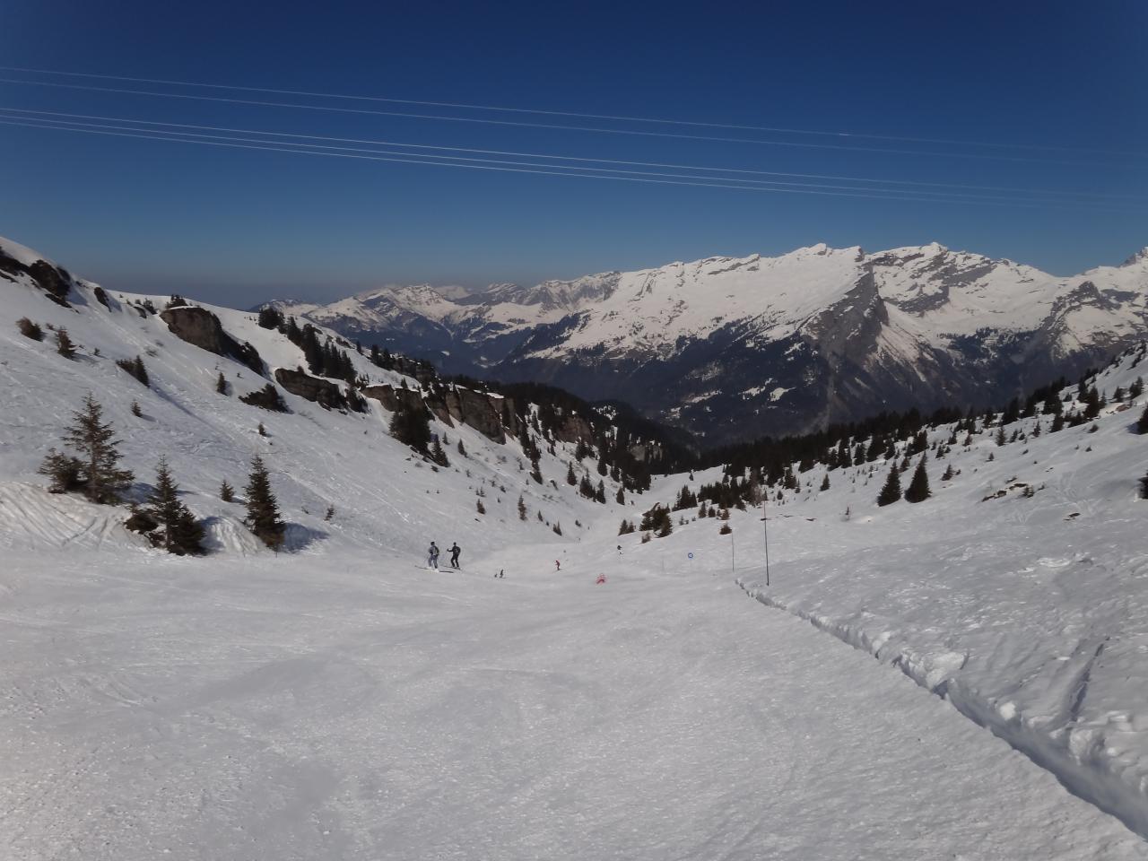 Vers la piste bleue des Cascades, 14 km de descente jusqu'à Sixt